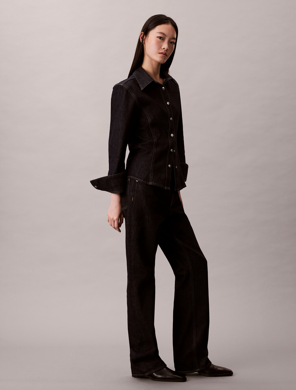 Buy 여성 스트레이트 부츠 레진 린스 in color TENCEL RINSE BLUE