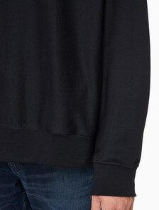 Buy 남성 프리미엄 테리 마이크로 모노로고 쿼터지퍼 풀오버 in color BLACK