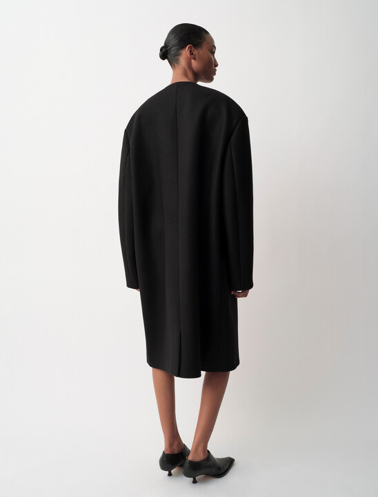 CORA WOMENS COLLARLESS COAT