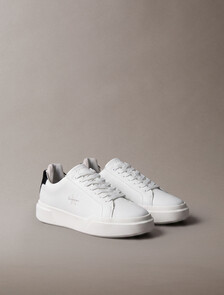 Buy 여성 청키 컵솔 레이스업 더블 벨크로 스니커즈 in color TRIPLE WHITE
