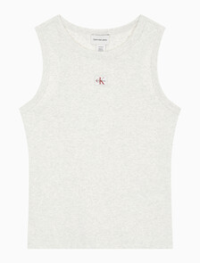 Buy 여성 우븐라벨 베이비립 탱크 in color VANILLA HEATHER