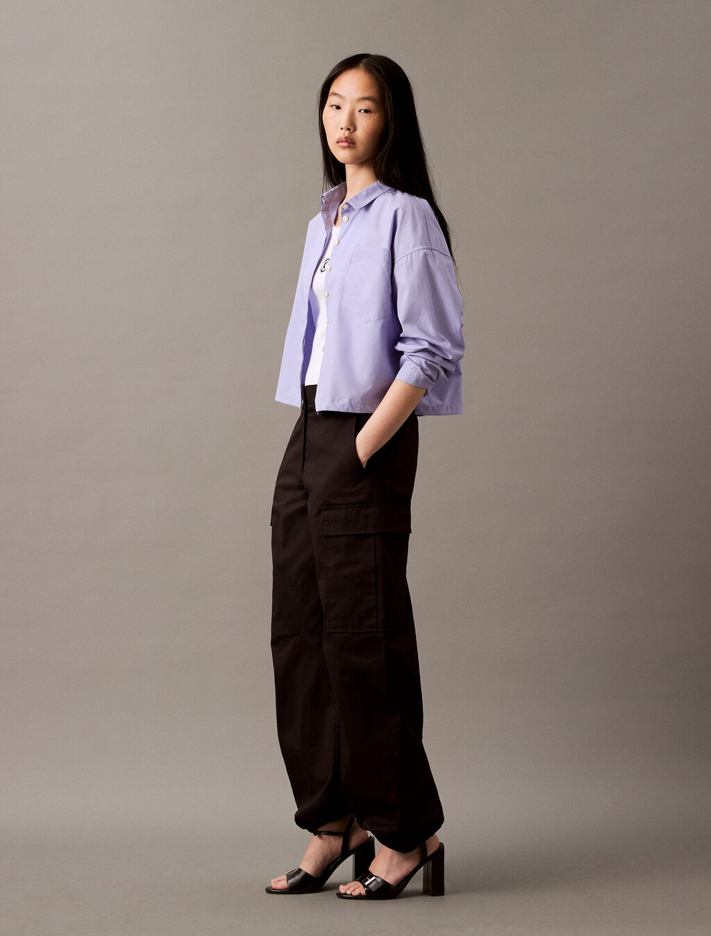 Buy 여성 크롭 릴렉스핏 셔츠 in color SWEET LAVENDER