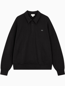 Buy 남성 릴렉스핏 하프 버튼 럭비 스웻셔츠 in color CK BLACK