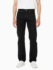 Buy 남성 스탠다드 스트레이트핏 블랙 데님 in color WASHED BLACK LOGO LACE
