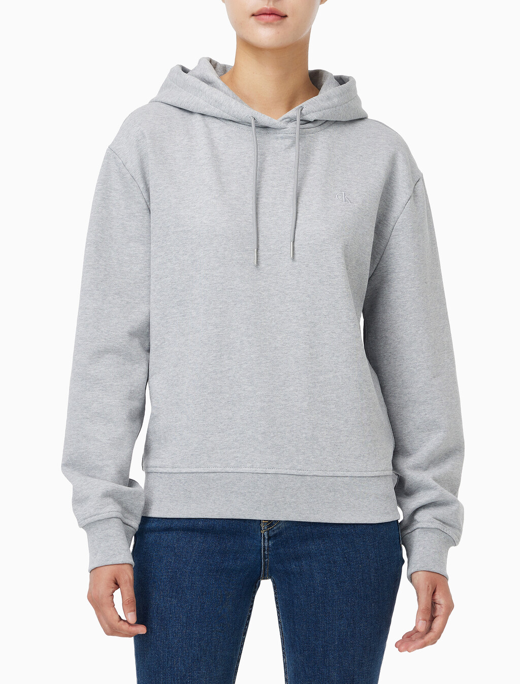 Buy 여성 아카이브 로고 프렌치 테리 후디 in color HEROIC GREY HEATHER