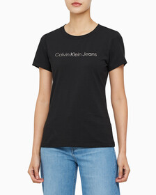 Buy 여성 인스티튜셔널 슬림핏 반팔 티셔츠  in color CK BLACK