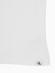 Buy 여성 베리게이티드 립 우븐 탭 탱크 탑 in color BRIGHT WHITE