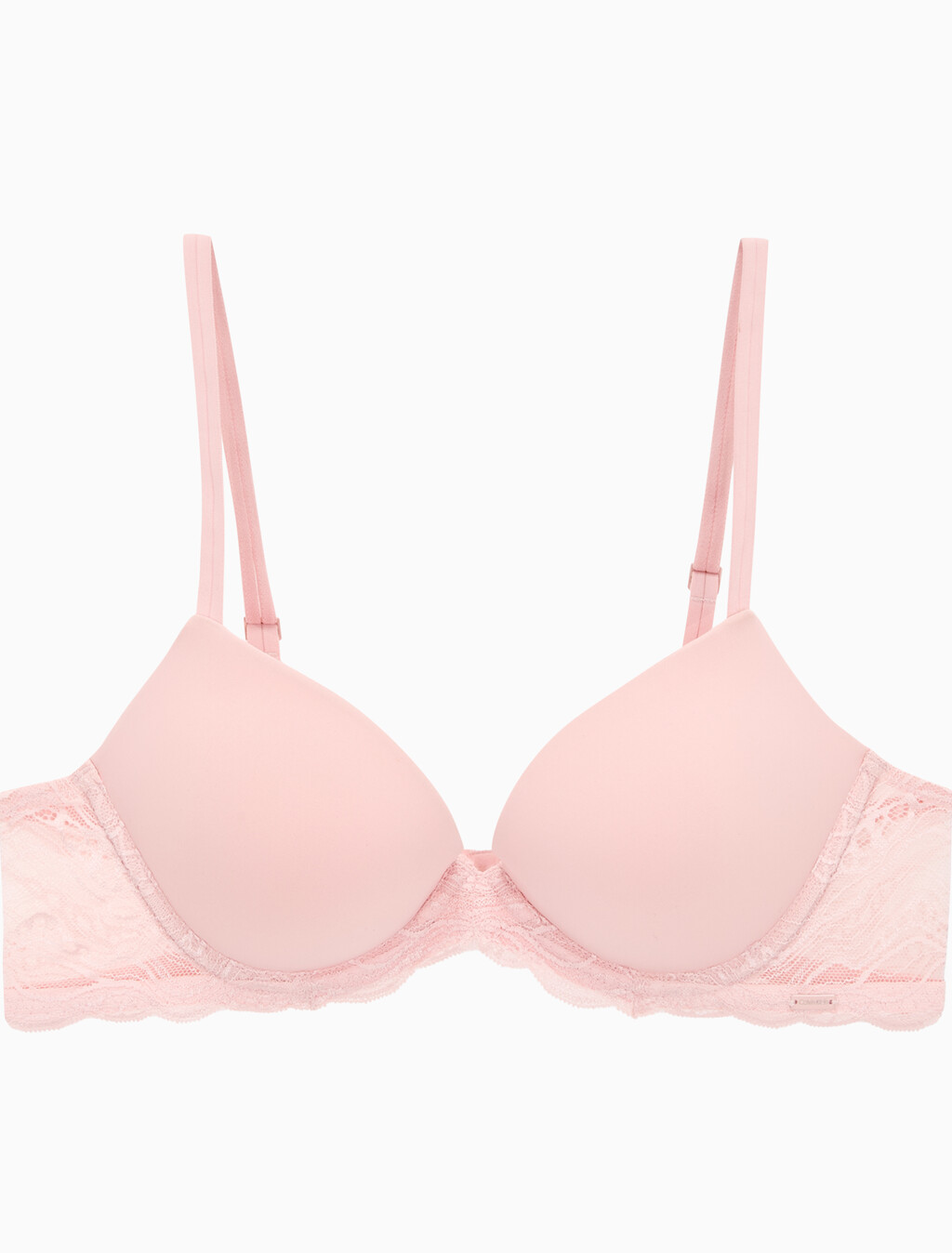 Buy 여성 센슈얼 스트레치 레이스 리프트 데미 브라 in color Pink