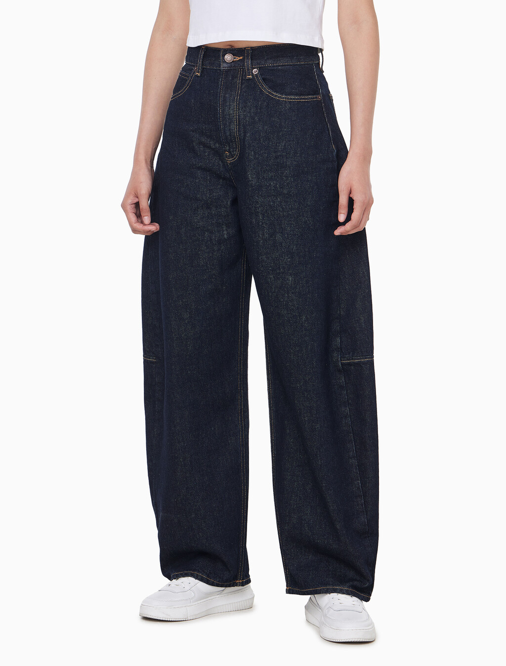 Buy 여성 홀스슈핏 린스 워시 데님 in color TENCEL RINSE BLUE