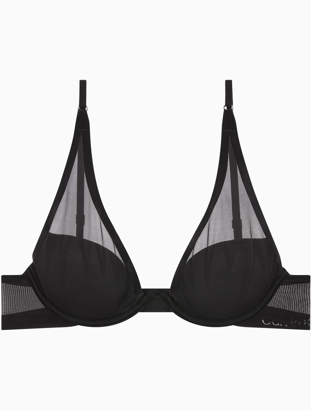 Buy 여성 미니멀리스트 메쉬 AF 푸쉬업 브라 in color BLACK