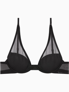 Buy 여성 미니멀리스트 메쉬 AF 푸쉬업 브라 in color BLACK