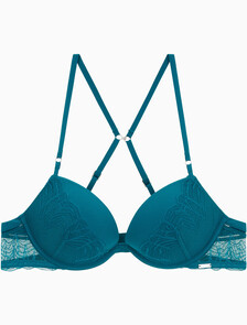 Buy 여성 CK 블랙 지오 레이스 AF 푸쉬업 브라 in color TEAL MARINE