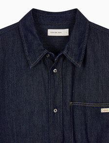 Buy 남성 레귤러핏 린스블루 데님 셔츠 in color BLUE BLACK HANGER LOOP
