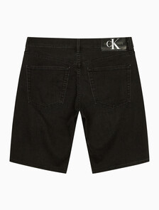 Buy 남성 37.5 기능성 레귤러 블랙 데님 쇼츠 in color WASHED BLACK LOGO LACE