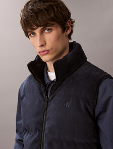 Buy 남성 리버서블 코듀로이 푸퍼 베스트 in color DARK SAPPHIRE