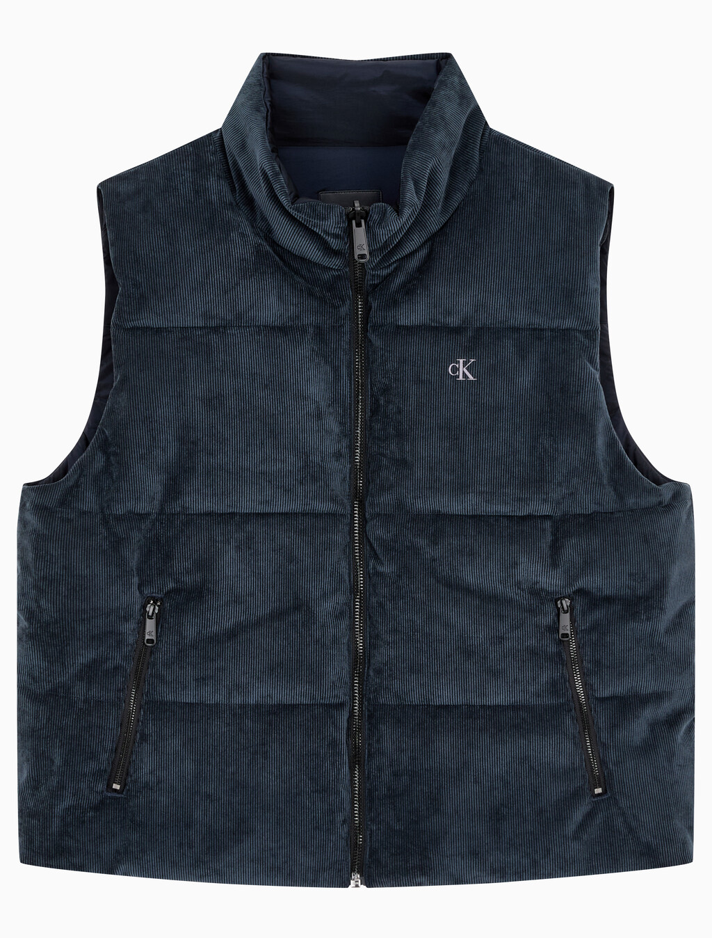Buy 남성 리버서블 코듀로이 푸퍼 베스트 in color DARK SAPPHIRE