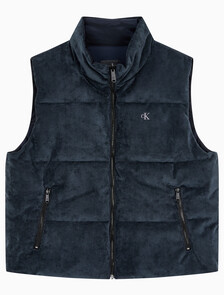Buy 남성 리버서블 코듀로이 푸퍼 베스트 in color DARK SAPPHIRE
