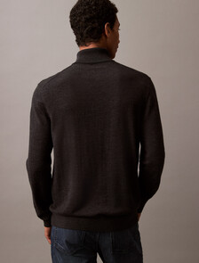 Buy 남성 롱슬리브 엑스트라 파인 메리노 울 터틀넥 in color CHARCOAL HEATHER