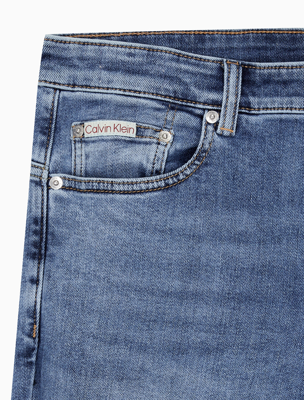 Buy 남성 바디핏 미드블루 이탈리안 데님 in color MID BLUE BACK EMBRO