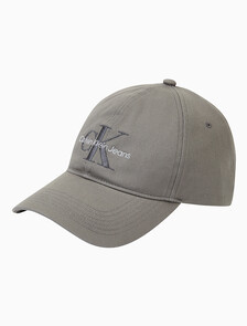 Buy 남녀공용 CKJ 모노그램 엠브로이더리 볼캡 in color CHARCOAL
