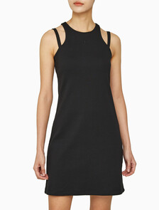 Buy 여성 2 IN 1 컷 아웃 립 드레스 in color CK BLACK