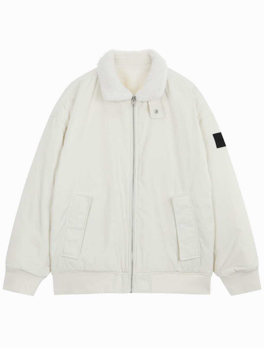 Buy 남성 리버서블 쉐르파 봄버 in color WHITE