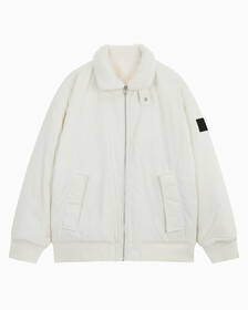 Buy 남성 리버서블 쉐르파 봄버 in color WHITE