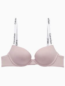 Buy 여성 테일러드 로고 푸쉬업 플런지 브라 in color GRAY ROSE