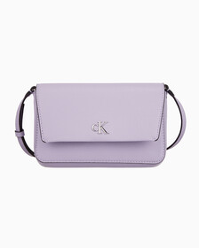 Buy 여성 CKJ 미니멀 모노그램 스트랩 카드지갑 미니백 (WOS) in color LAVENDER