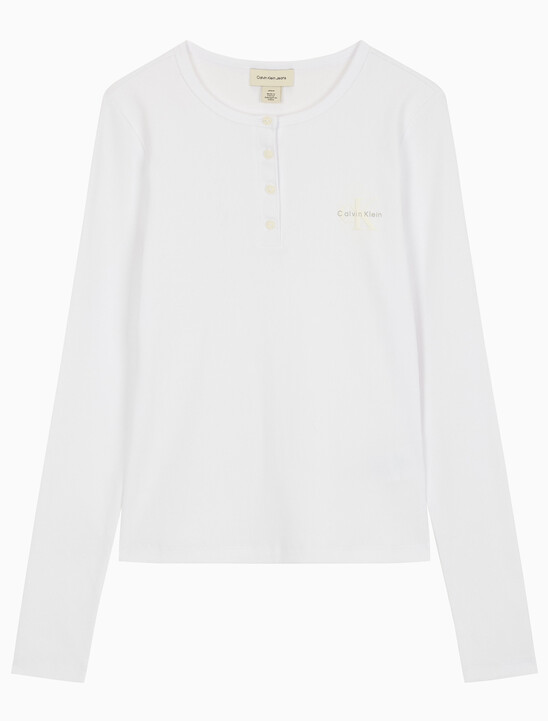 여성 모노그램 롱슬리브 헨리넥 티셔츠