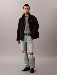 Buy 남성 모크넥 메트글로시 푸퍼자켓 in color BLACK