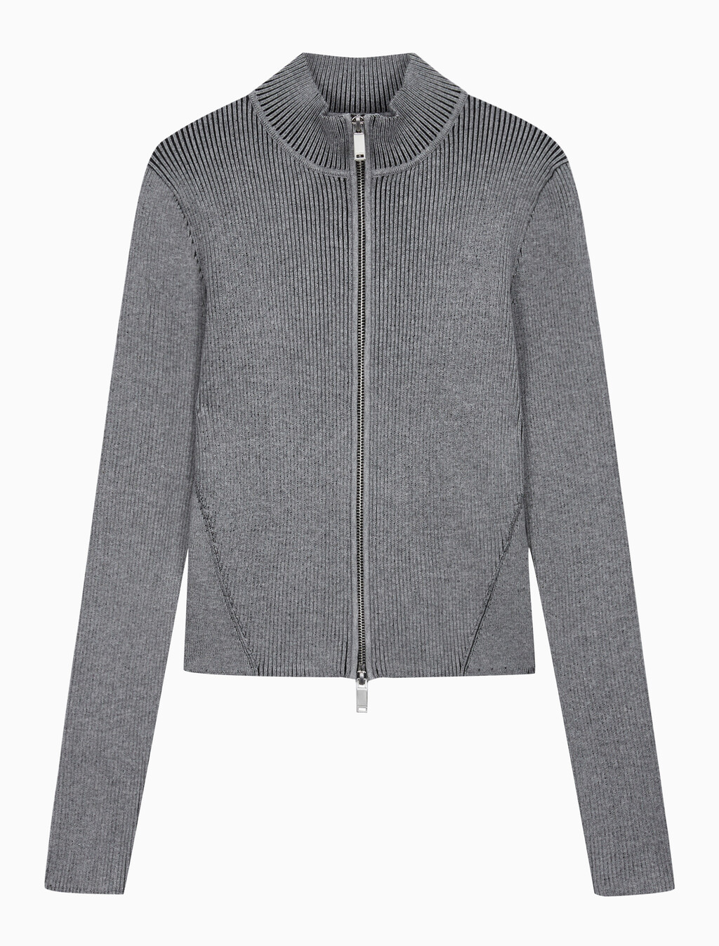 Buy 여성 L/S 풀 집업 스웨터 in color Grey