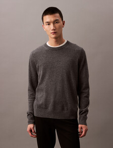 Buy 유니섹스 롱슬리브 캐시미어 크루넥 스웨터 in color DARK CLIFF HTR