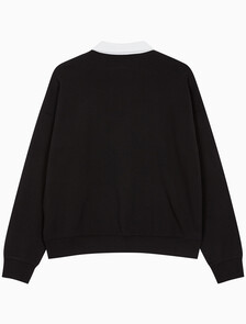 Buy 남성 롱슬리브 럭비 탑 in color CK BLACK