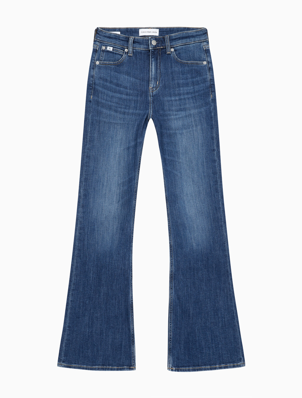 Buy 여성 플레어 핏 기모 다크블루 데님 in color BLUE BLACK HANGER LOOP