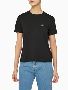 Buy 여성 레귤러핏 모던로고 2PK 반팔 티셔츠 in color CK BLACK