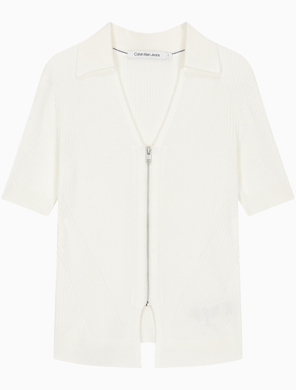 Buy 여성 반팔 집 폴로 스웨터 in color WHITE