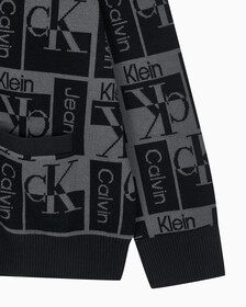 Buy 남성  릴렉스 핏 AOP 로고 스웨터 가디건 in color CK BLACK