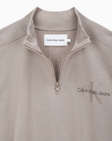 Buy 남녀공용 모노그램 로고 하프 집업 스웨트셔츠 in color PERFECT TAUPE