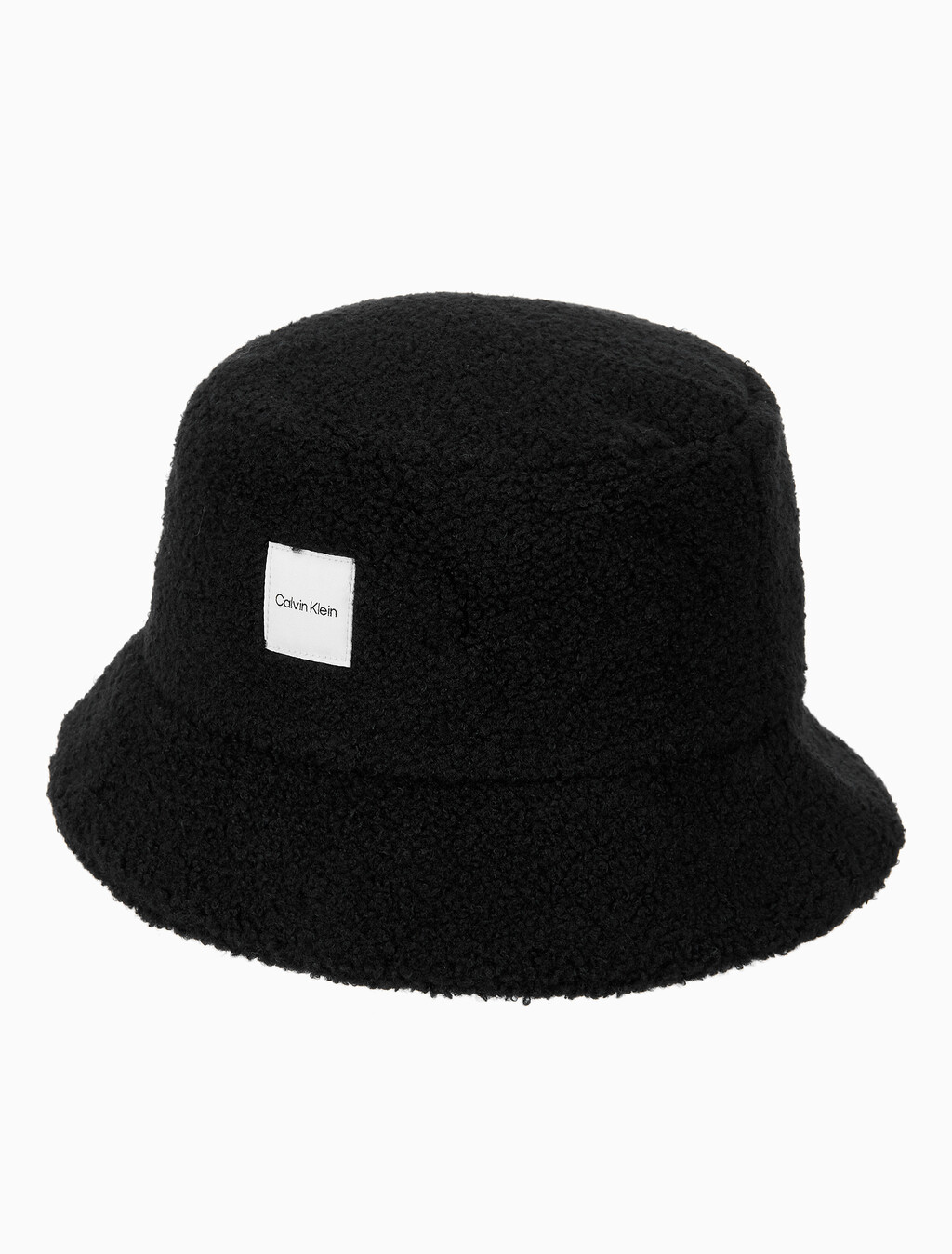 Buy 남녀공용  우븐 패치 로고 부클 버킷햇 in color BLACK