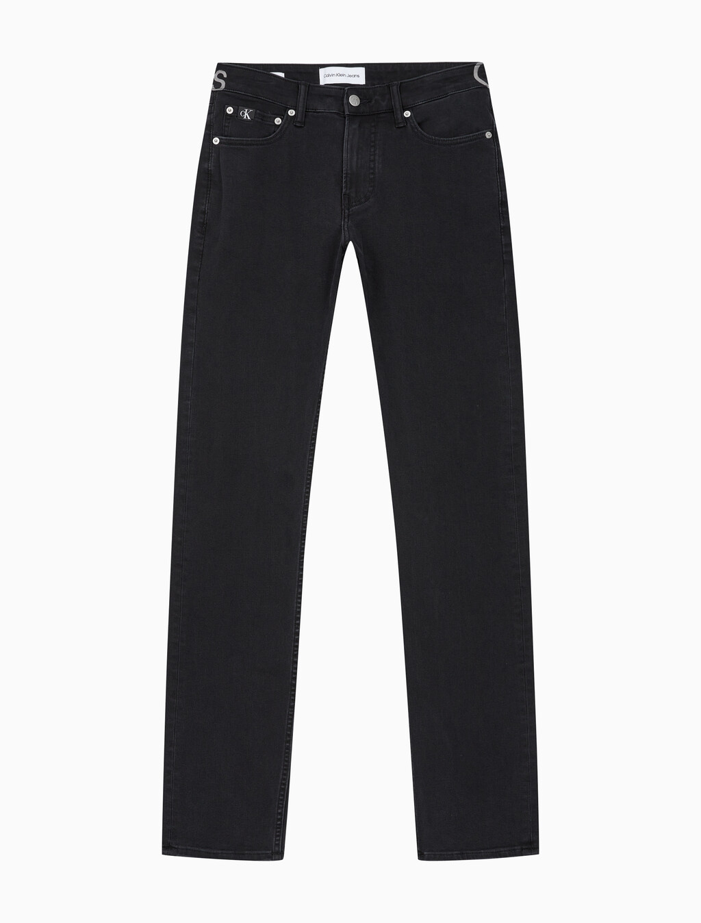 Buy 남성 슬림핏 블랙 데님 in color WASHED BLACK LOGO LACE