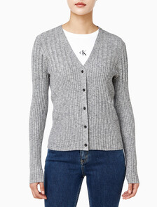 Buy 여성 립 가디건 in color Grey