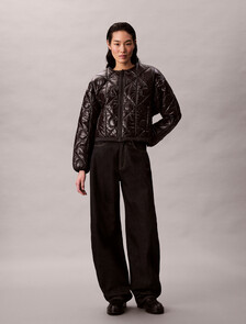 Buy 여성 로고 퀼티드 패딩 자켓 in color BLACK