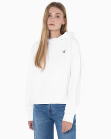 Buy 여성 아카이브 로고 플리스 후디 in color BRILLIANT WHITE