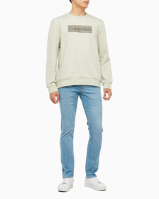 Buy 남성 롱슬리브 스텐실로고 테리 크루넥 스웻셔츠 in color BEIGE