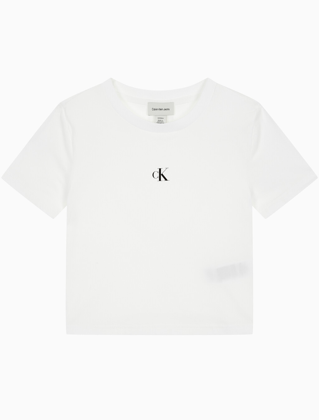 Buy 여성 슬림핏 베이비 크롭 반팔 티셔츠 in color BRIGHT WHITE