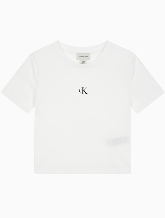 여성 슬림핏 베이비 크롭 반팔 티셔츠