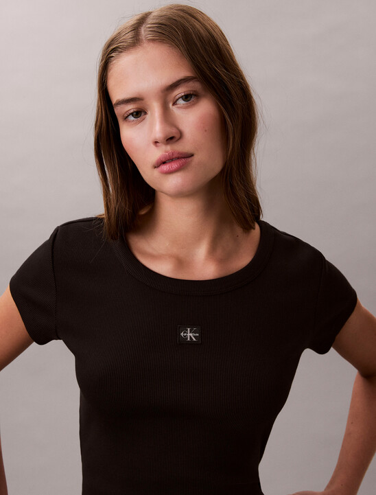 여성 우븐라벨 립 베이비 티