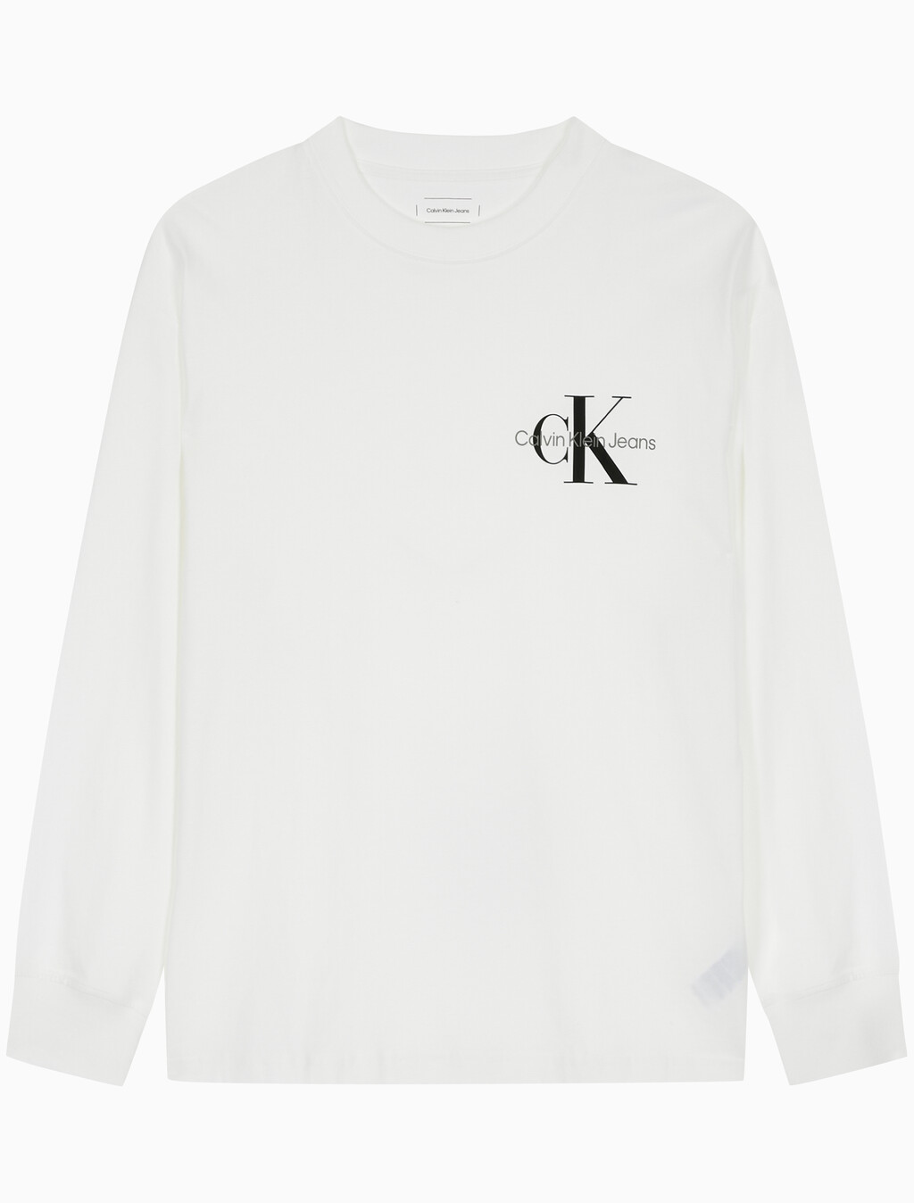 Buy 남녀공용 릴렉스핏 모노그램 로고 긴팔 티셔츠 in color BRIGHT WHITE