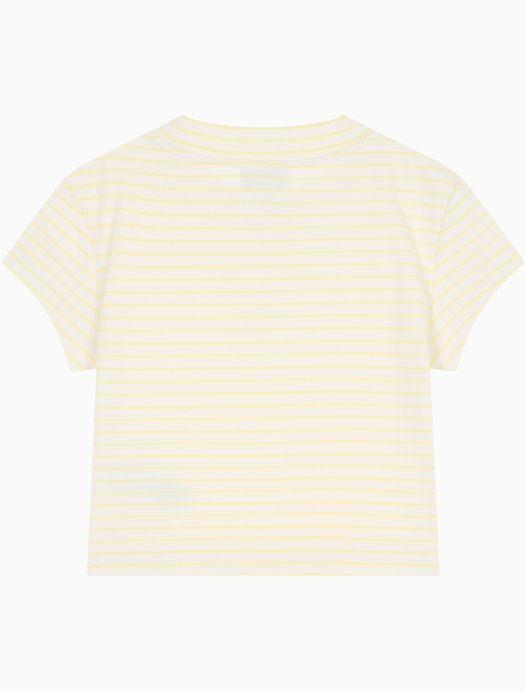 Buy 여성 스트라이프 모노로고 베이비립 티 in color Yellow